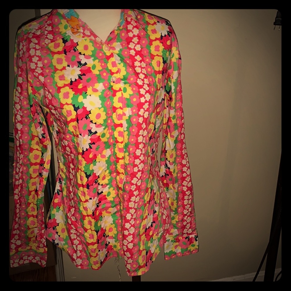 NWT Lilly Pulitzer Floral Shirt Very Nice LG